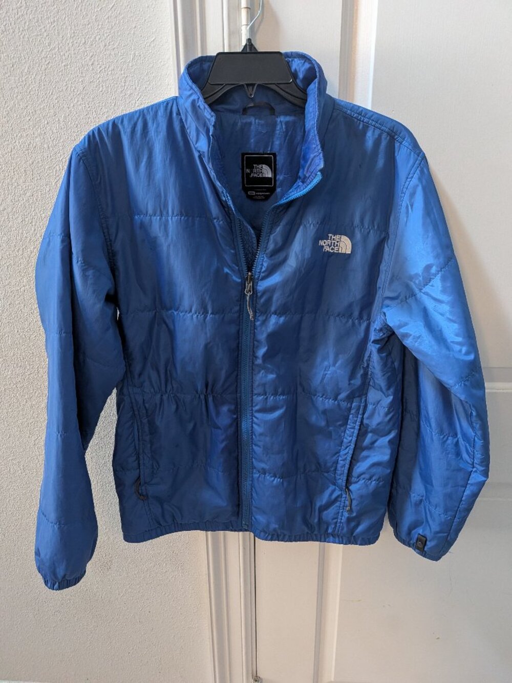 The North Face Full Zip Quilted Puffer Jacket Mens Blue Comfort Outdoor Medium